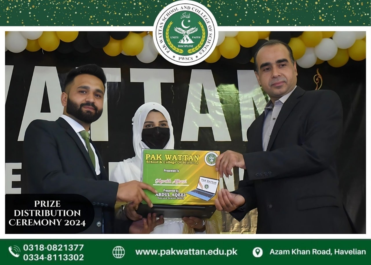 Miss Marukh Abbasi receiving Laptop