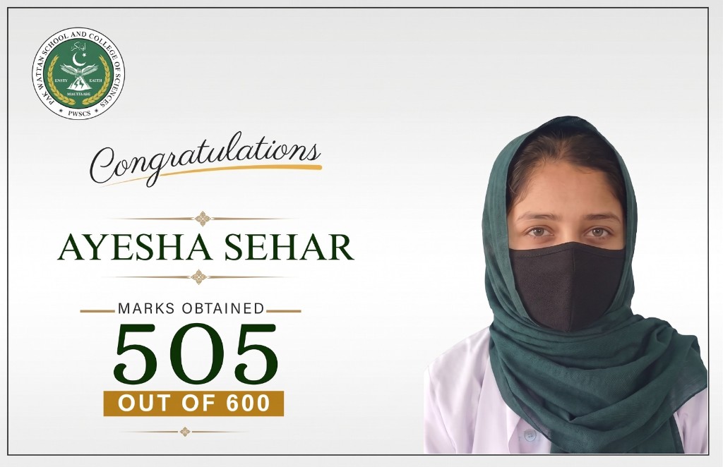 F.Sc-I outstanding student — 505 marks out of 600