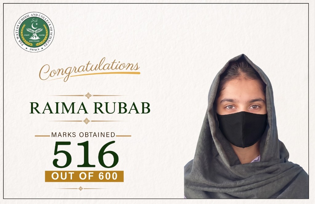 F.Sc-I outstanding student — 516 marks out of 600