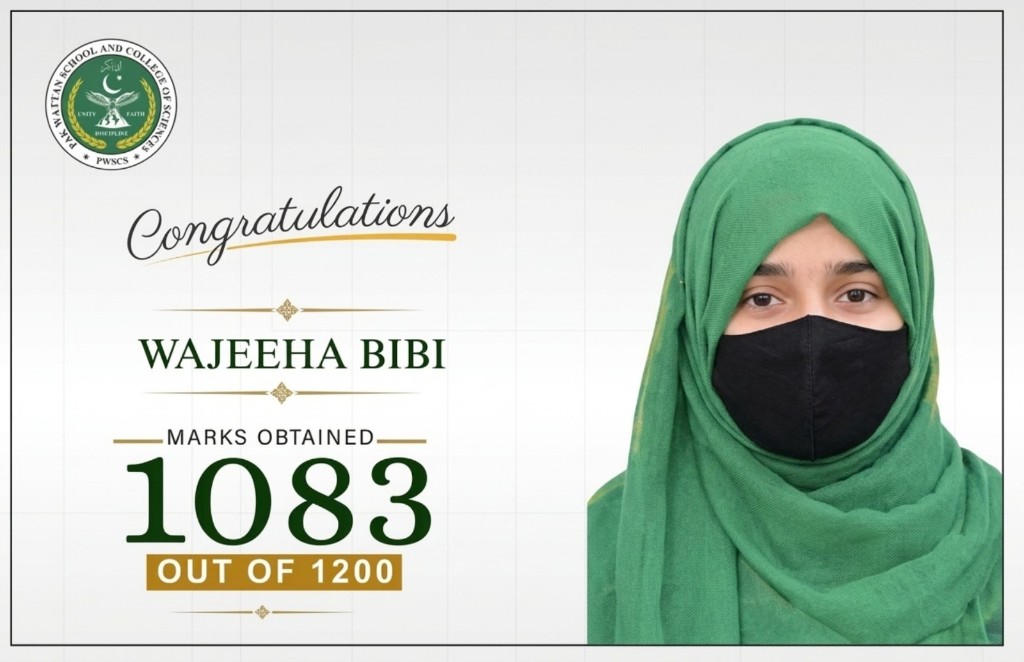 F.Sc-II outstanding student — 1083 marks out of 1200
